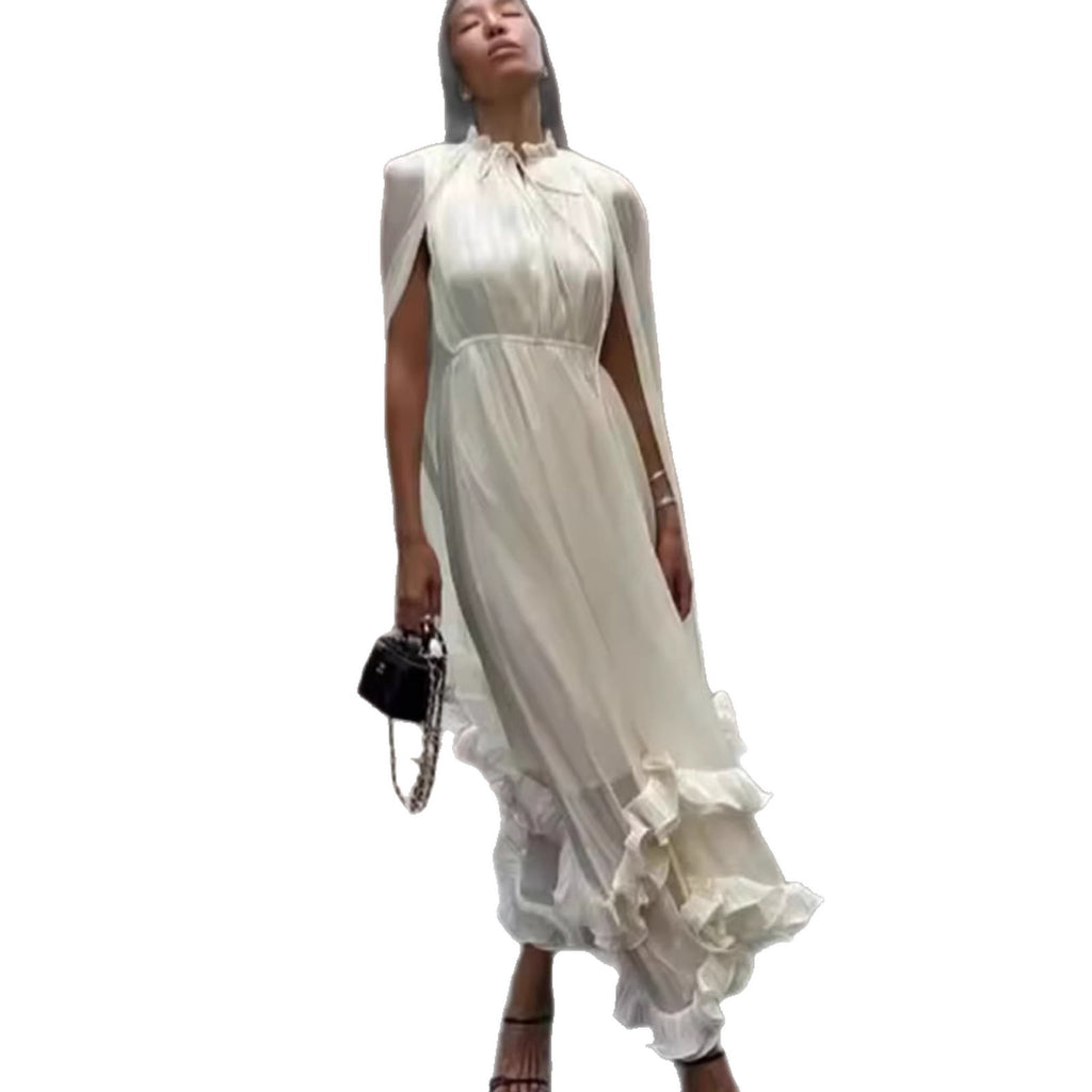 Ruffle French Shawl Dress