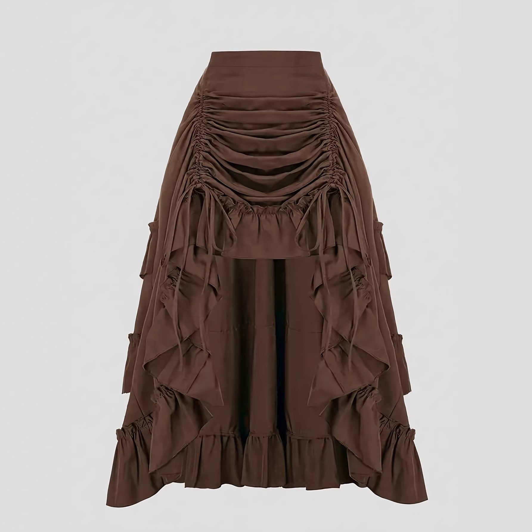 Half Skirt With Ruffled Hem And Mid-Rise Design