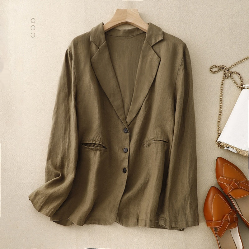 Retro Linen Blazer