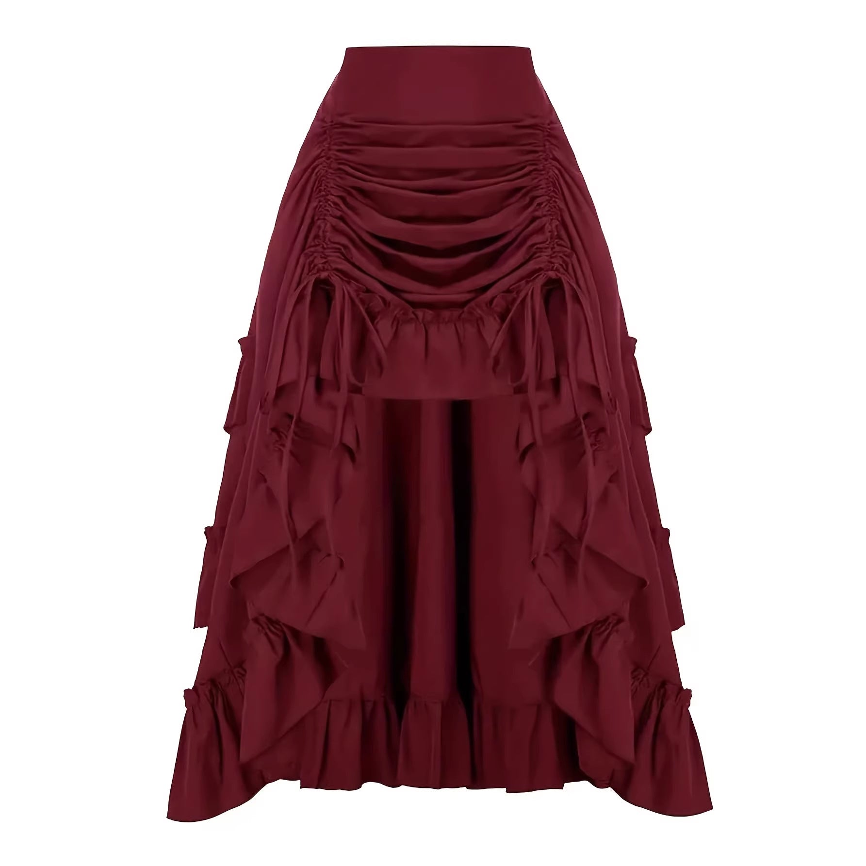Half Skirt With Ruffled Hem And Mid-Rise Design