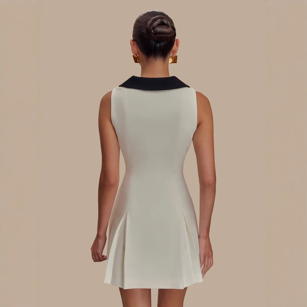 Notched-Neck Dress