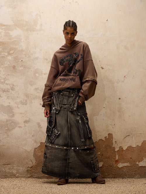 3-in-1 Detachable Denim Suspender Skirt