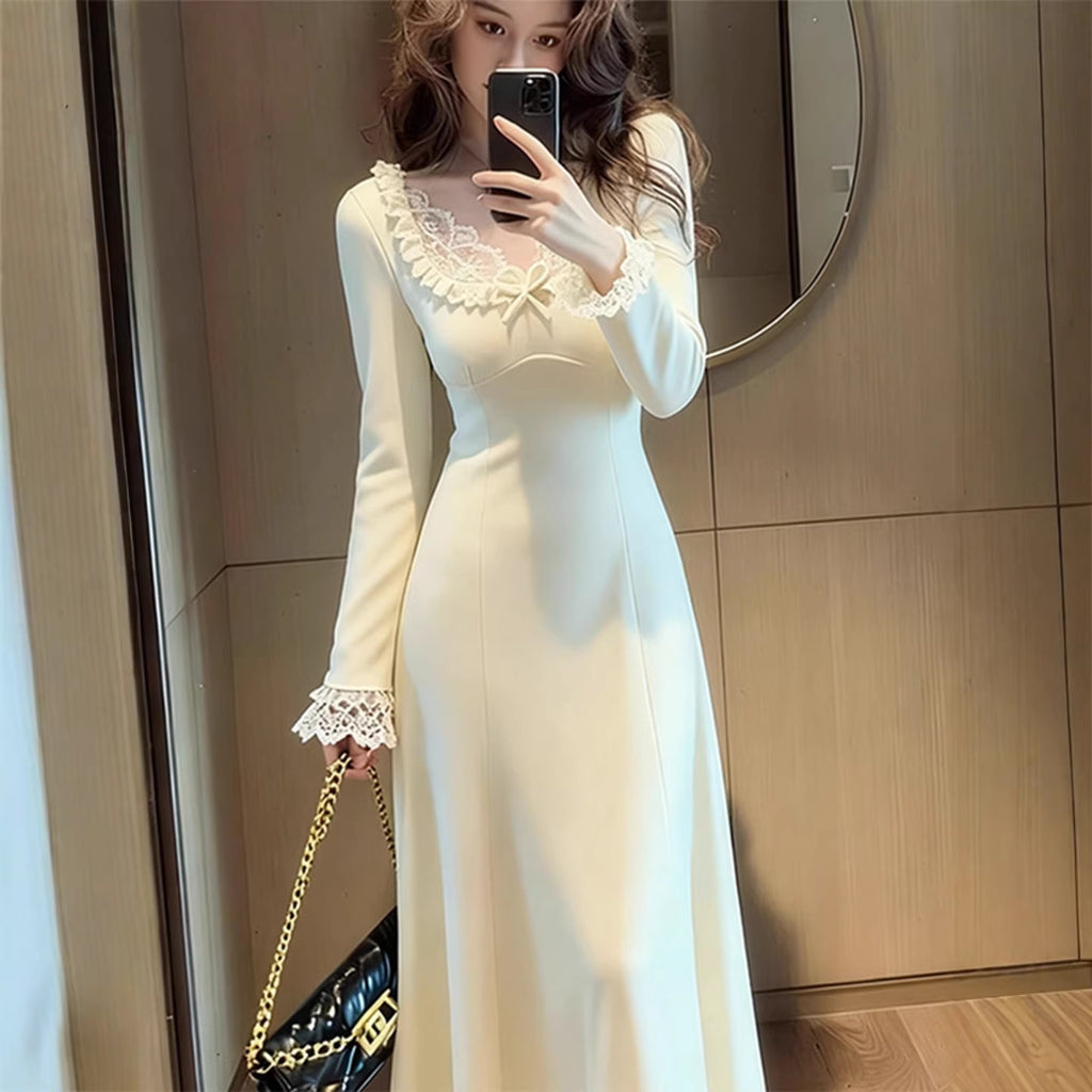 French Style Lace Knit Dress