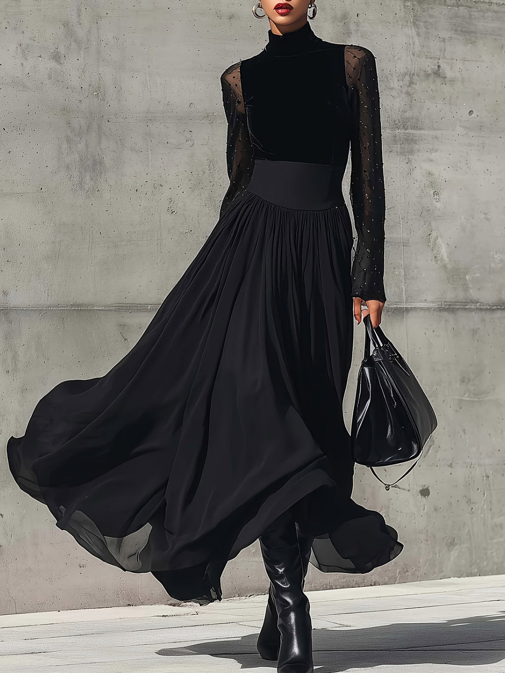 Long Ruffle Skirt