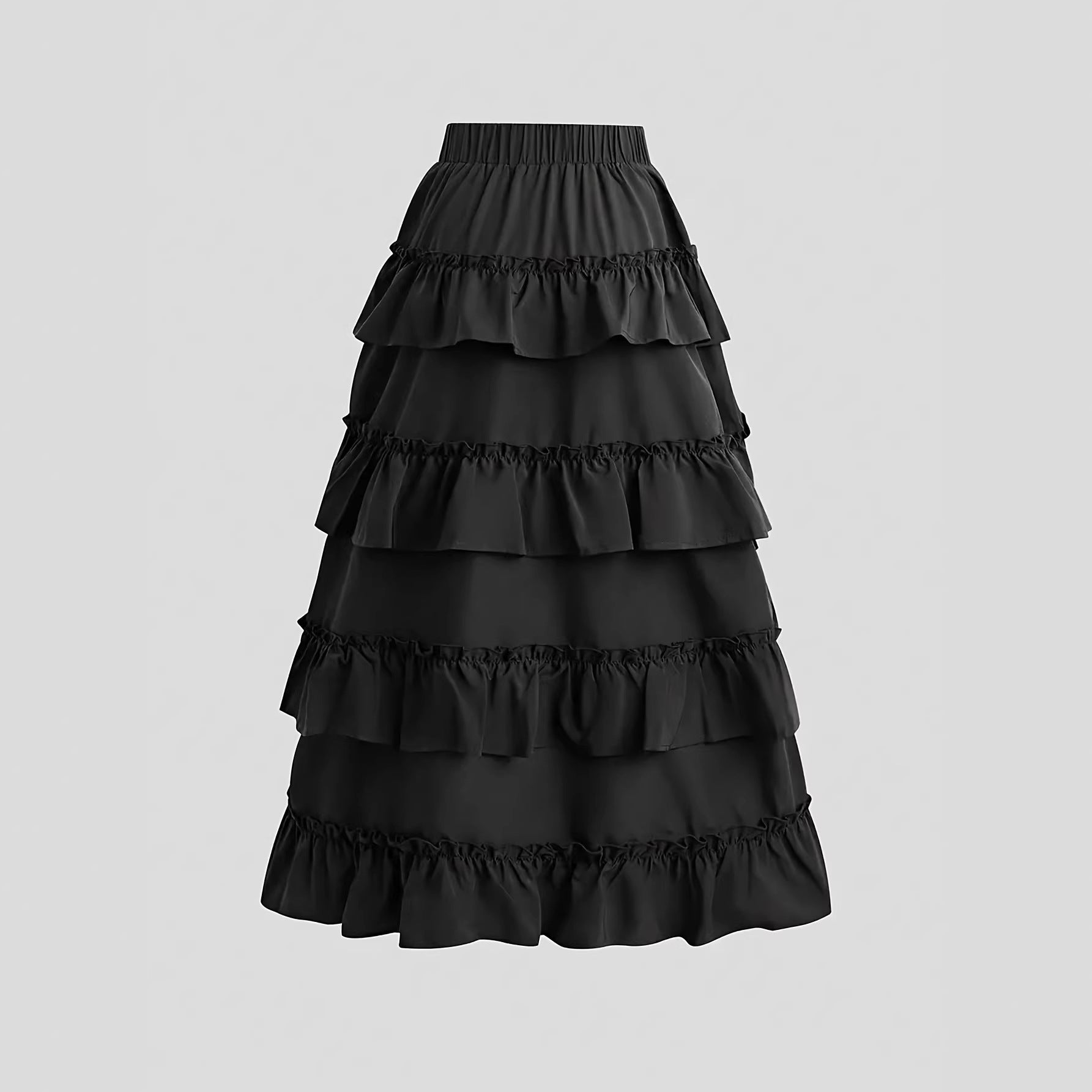 Half Skirt With Ruffled Hem And Mid-Rise Design