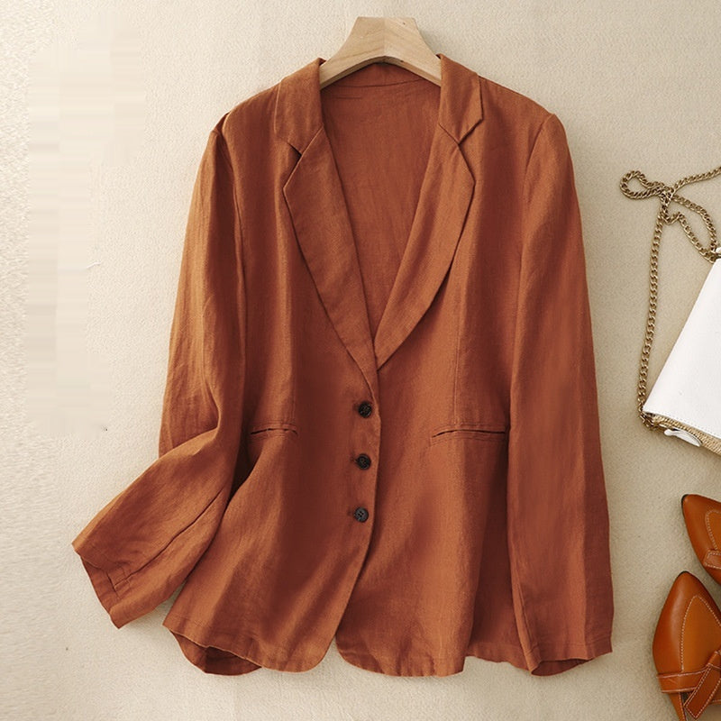 Retro Linen Blazer