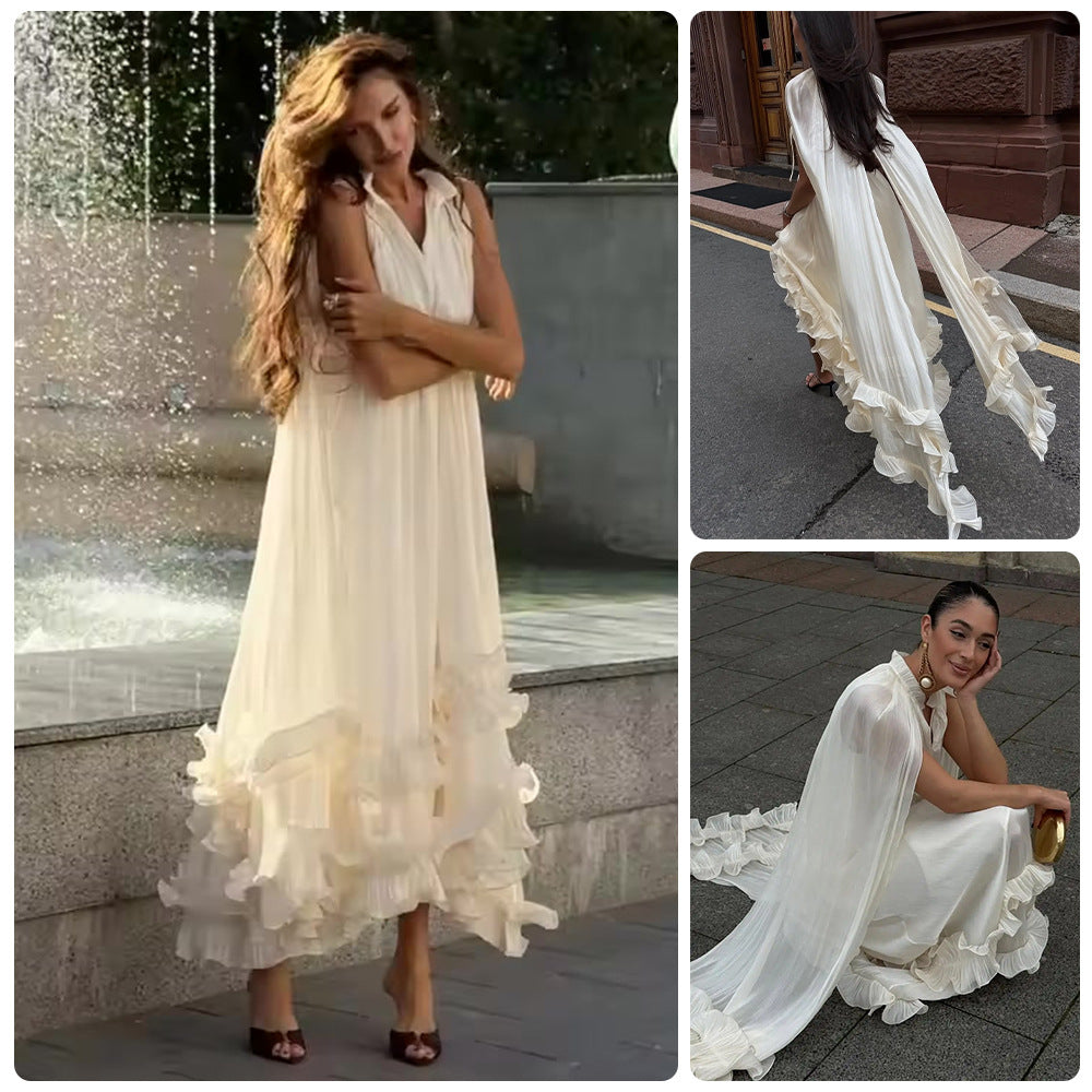 Ruffle French Shawl Dress