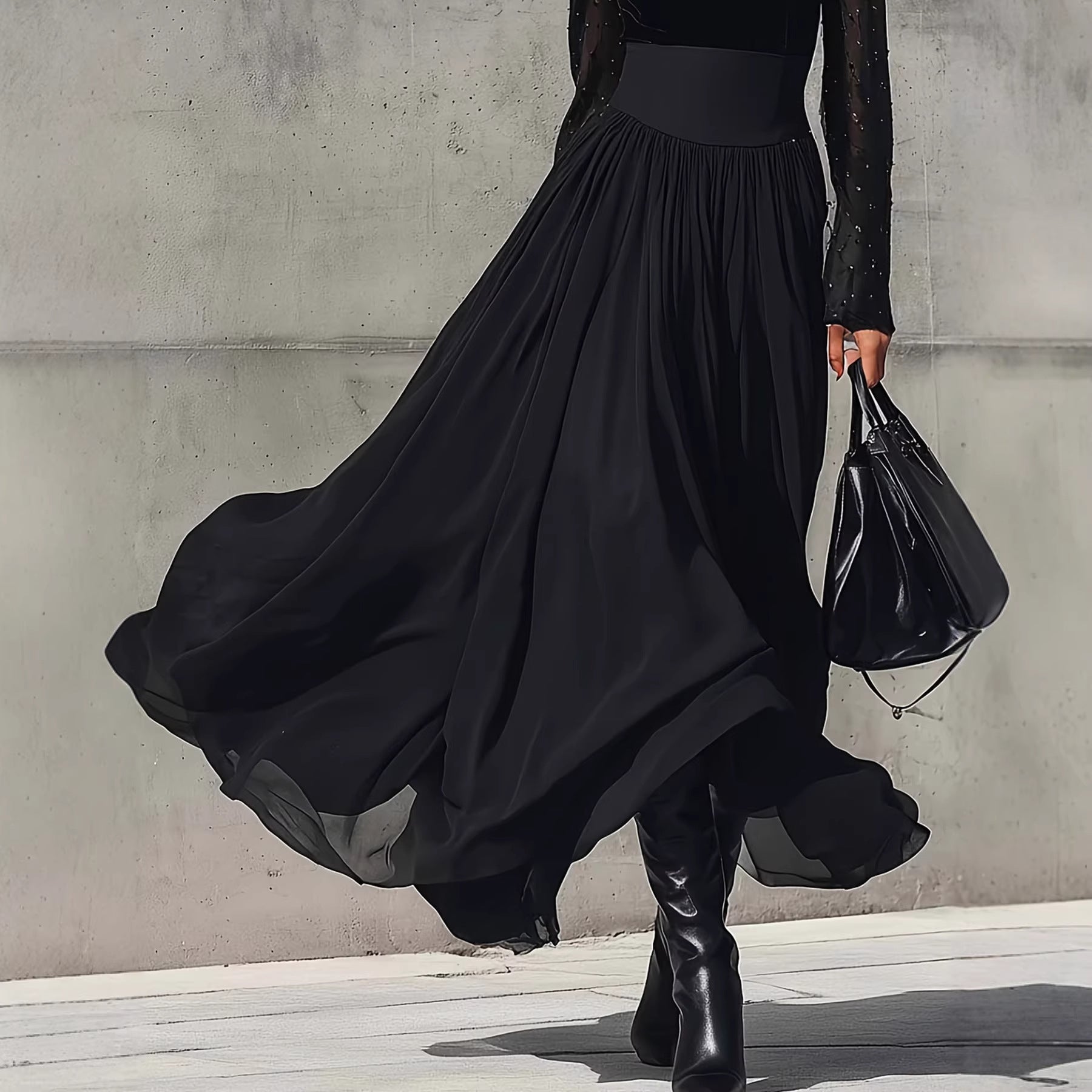 Long Ruffle Skirt