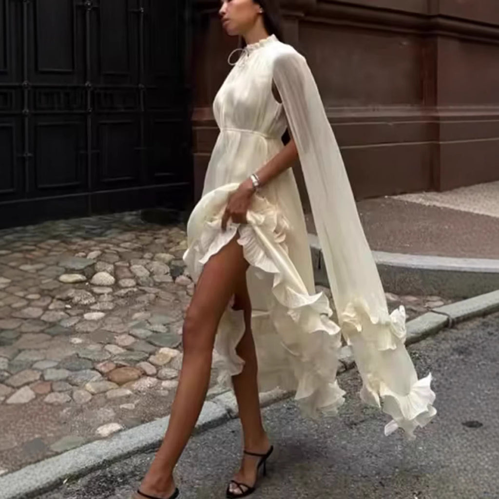 Ruffle French Shawl Dress