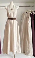 High-end Tie-waist Casual Maxi Dress