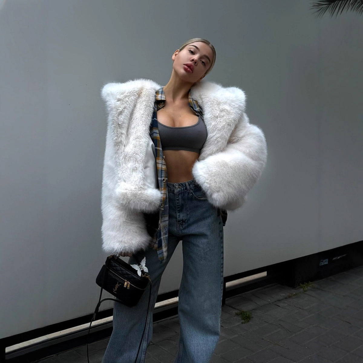 Hooded Faux Fur Coat