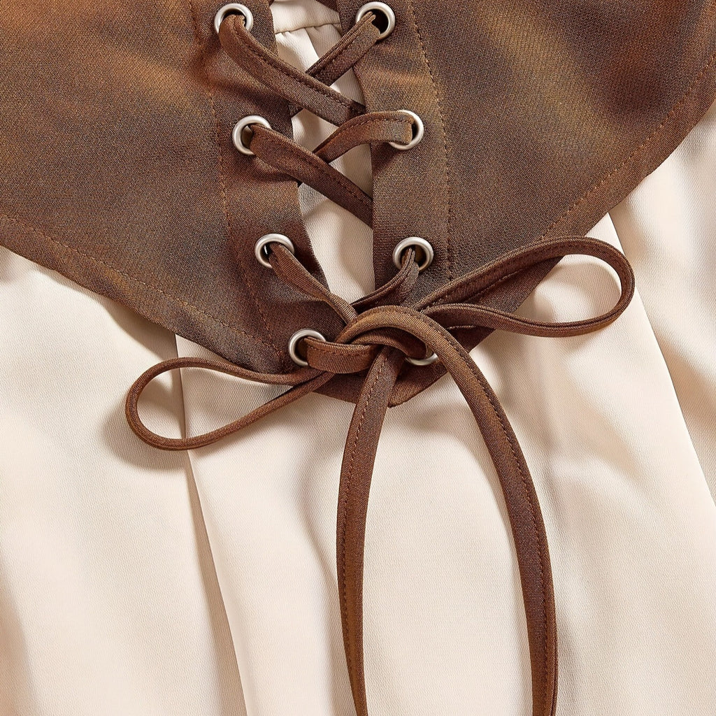 Off-shoulder Long-sleeve Wrap Dress With A Cinched Waist